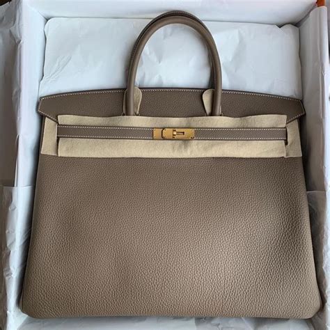 Hermes Birkin 40 Etoupe Togo Palladium Hardware